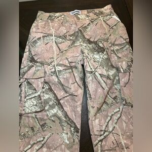 Pink tree wide leg pants